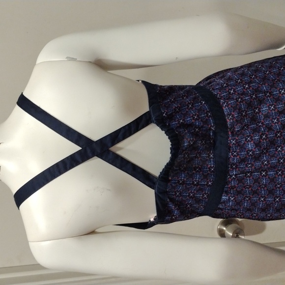 Tommy Girl Juniors Size L Blue Tiered Maxi Length Sundress-Y2K Beach Resortwear - Picture 7 of 10